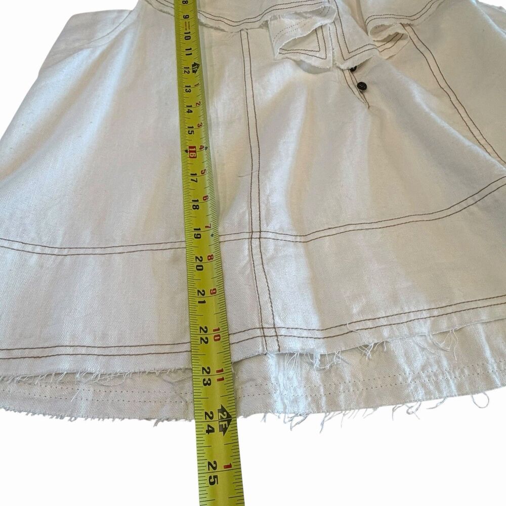 Pilcro Boho Coastal Linen Blend Ruffle Neck Top Size L Lightweight Loose Travel - Picture 5 of 7